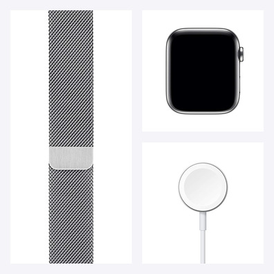 Apple Watch Series 6 GPS + Cela 44mm Acero Inoxidável Milanese Loop Plata