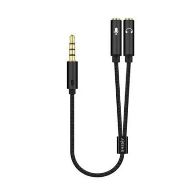 Cabo Estéreo Jack 3.5mm Macho a 2x Hembra 25cm - Aisens A128-0416