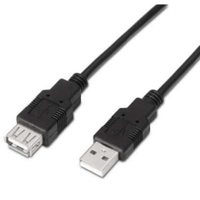 Cabo Alargador USB 2.0 Aisens - Macho a Hembra 1.8m | Alta Velocidade