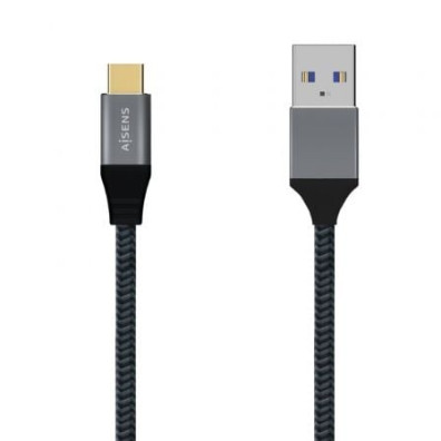 Cabo USB Tipo-C 3.1 Aisens - Masculino a Masculino 27W - 1250Mbps 2m