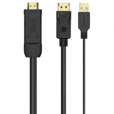 Cabo Conversor Aisens A122-0641 HDMI a DisplayPort + USB Macho 2250Mbps 1.8m