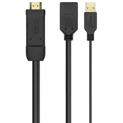 Cabo Conversor Aisens 4K HDMI Macho a DisplayPort Hembra e USB Macho 10W 2250Mbps 10cm + 10cm