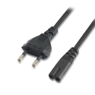 Cabo de Alimentação Aisens Forma 8 - CEE7/16 Macho a C7 Hembra 1.5m (1500W)