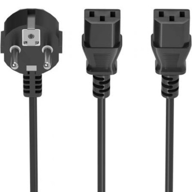 Cabo de Alimentação CPU Aisens A132-0865 Macho 2x C13 Hembra 3m