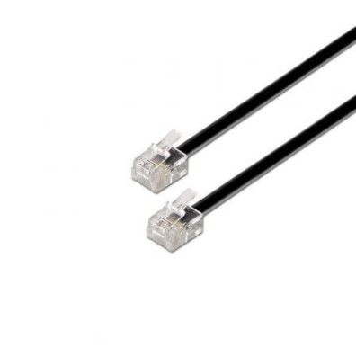 Cabo de Telefone RJ11 6P4C Aisens A143-0319/ 2m - Preto