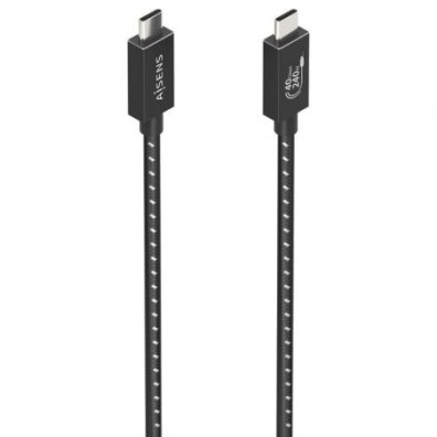 Cabo USB 4.0 Tipo-C Aisens A156-0866/ USB Tipo-C Macho - USB Tipo-C Macho/ Até 240W/ 40Gbps/ 50cm - Gris
