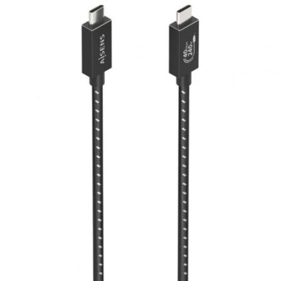 Cabo USB 4.0 Tipo-C Aisens A156-0868/ USB Tipo-C Macho - USB Tipo-C Macho/ Até 240W/ 40Gbps/ 1.5m - Gris