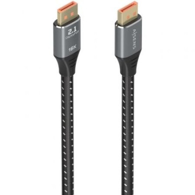 Cabo DisplayPort 2.1 16K Aisens A158-0902/ DisplayPort Macho - DisplayPort Macho/ 80Gbps/ 1.5m - Preto