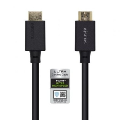 Cabo HDMI 2.1 8K Aisens A150-0424/ HDMI Macho - HDMI Macho/ 3m/ Certificado - Preto