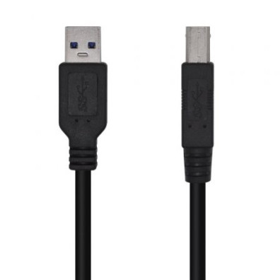 Cabo USB 3.0 Impressora Aisens A105-0445/ USB Tipo-B Macho - USB Macho/ 5Gbps/ 3m - Preto