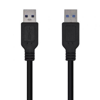 Cabo USB 3.0 Aisens A105-0446/ USB Macho - USB Macho/ 1m - Preto