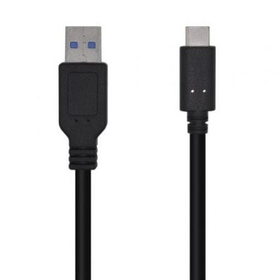 Cabo USB 3.1 Tipo-C Aisens A107-0449/ USB Tipo-C Macho - USB Macho/ 50cm - Preto