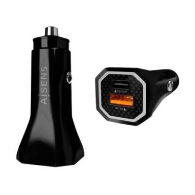 Carregador de Coche Aisens ASCH-CAR2PQC-BK/ 1xUSB-Tipo C/ 1xUSB - 38W