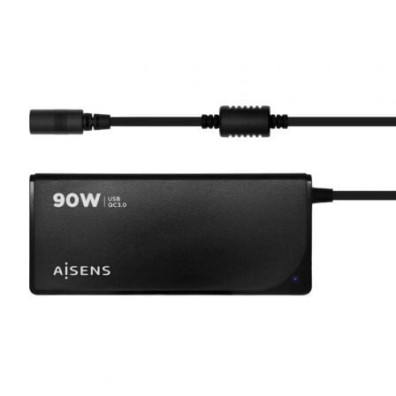 AISENS ASLC-90WAUTO-BK 90W USB Preto - Carregador para portátil - Voltagem 15-20V