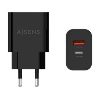 Carregador de Pared Aisens A110-0682/ 1xUSB Tipo-C/ 1x USB - 20W