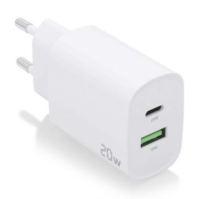 Carregador de Pared Aisens A110-0754/ 1xUSB Tipo-C/ 1xUSB - 20W