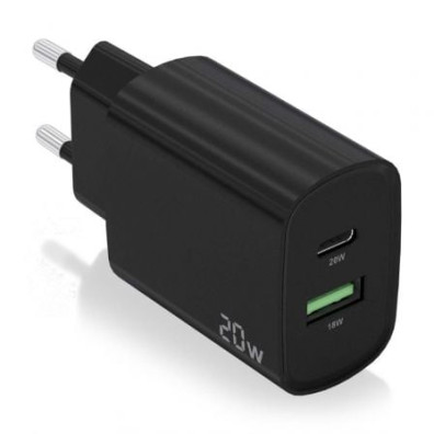 Carregador de Pared Aisens A110-0755/ 1xUSB Tipo-C/ 1xUSB - 20W