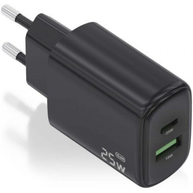 Carregador de Pared GaN Aisens A110-0912 - 25W - 1xUSB Tipo-C - Acesso de smartphone