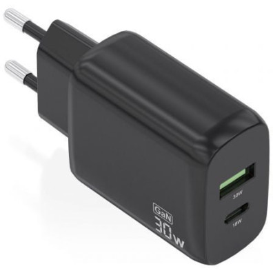 Carregador de Pared GaN Aisens A110-0924 | 30W | 1xUSB Tipo-C e 1xUSB