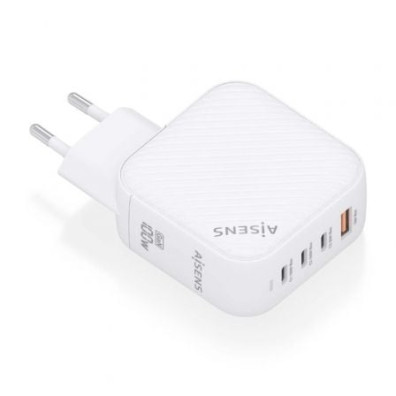 Carregador de Pared GaN Aisens ASCH-100W4P028-W com 3xUSB Tipo-C/ 1x USB