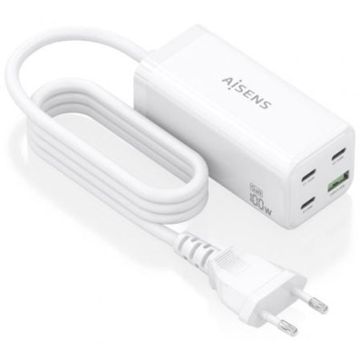 Carregador Café Aisens GaN ASCH-100W4P053-W com 3xUSB Tipo-C/1xUSB