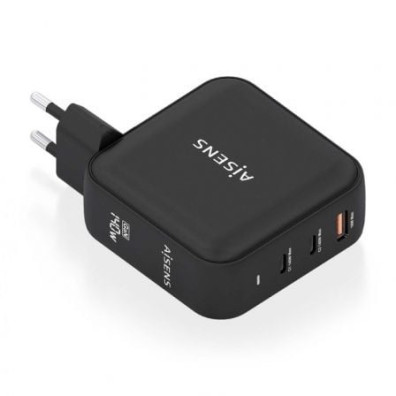 Carregador de Pared GaN Aisens ASCH-140W3P031-BK/ 2xUSB Tipo-C/ 1xUSB