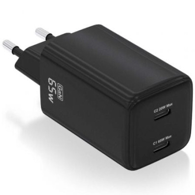 Carregador de Pared GaN Aisens ASCH-65W2P040-BK Tipo-C - Acessorio para SmartPhones