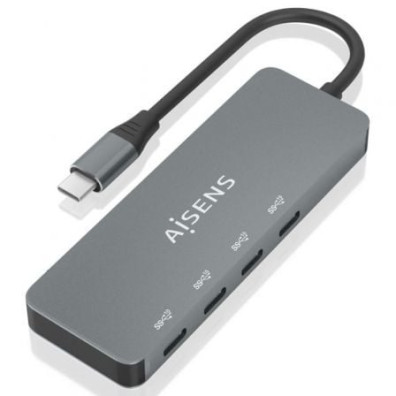 Hub USB Tipo-C Aisens - Ligação para 4 Dispositivos USB Tipo-C