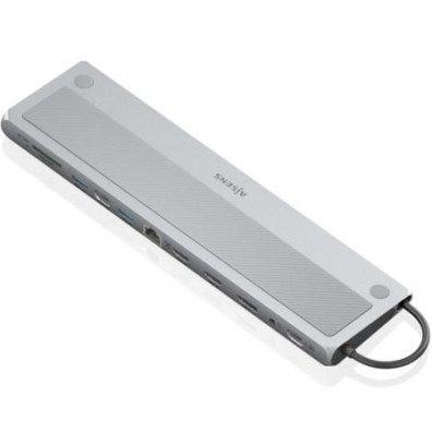 Docking USB Tipo-C Aisens ASUC-12P020-GR/ 2xHDMI 4K/ 3xUSB/ 1xUSB Tipo-C/ 1xRJ45/ 1xDisplayPort/ 1xLector Cartões/ 1xUSB Tipo-C PD