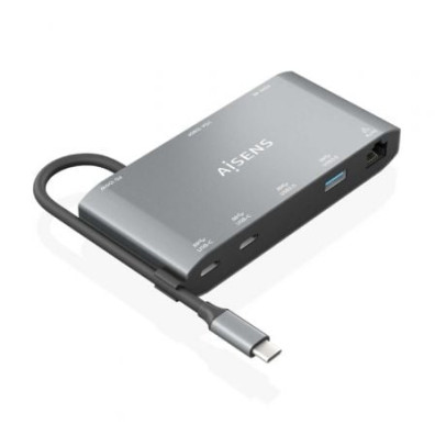 Docking USB Tipo-C Aisens ASUC-8P010-GR com HDMI 4K VGA USB RJ45 PD