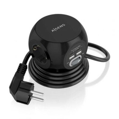 Tomas de Corrente e USB Tipo-C em Regleta Aisens com Interruptor