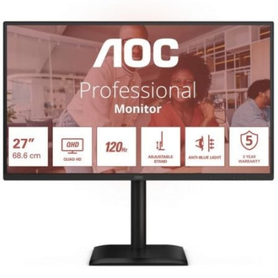 Monitor Profissional AOC Q27E4CV 27" QHD Multimedia Regulable em altura