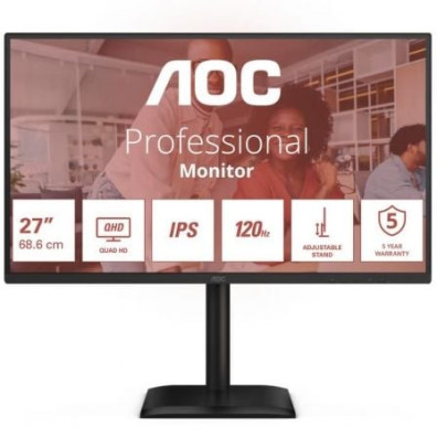 Monitor Profissional AOC Q27E4U QHD 27" Multimedia Regulable em Altura
