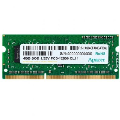 Memória RAM Apacer DV.04G2K.KAM 4GB/ DDR3L/ 1600MHz/ 1.35V - SODIMM