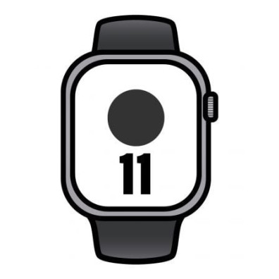 Apple Watch Series 11 GPS 42mm Cinzento Espacial Correa Desportiva Negra