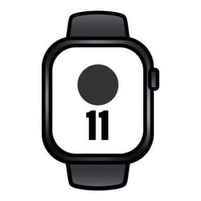 Apple Watch Series 11/ GPS/ 46mm/ Negro Azabache/ Correa Desportiva Negra (M