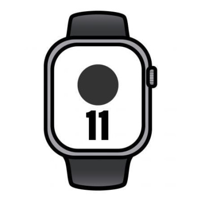 Apple Watch Series 11 Cinzento Espacial 42mm GPS Cellular Correa Desportiva Negra