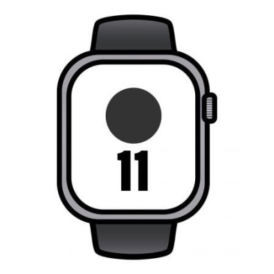 Apple Watch Series 11 Alumínio Cinzento Espacial 46mm GPS Cellular Correa Desportiva Negra