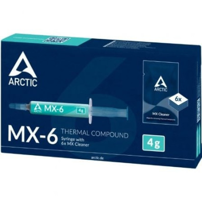 Pasta Térmica ARCTIC MX-6 - Componentes - 4g - Inclui 6 Toallitas