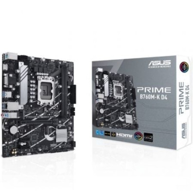 Cartão Mãe Asus Prime B760M-K D4 - Socket 1700, DDR4, PCIe 4.0