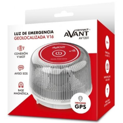 Luz baliza emergência carro Avant V16 Connected AV1201 Homologada Geolocalizável