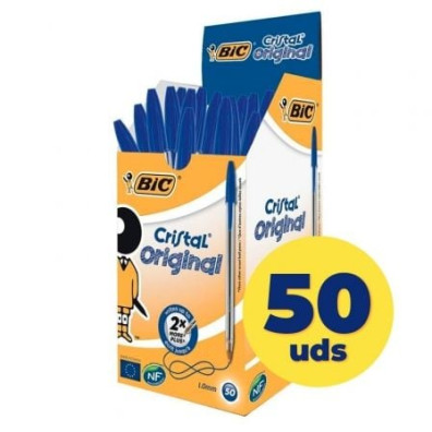 Caixa de Bolígrafos Bic Cristal Original de Tinta de Óleo - 50 unidades