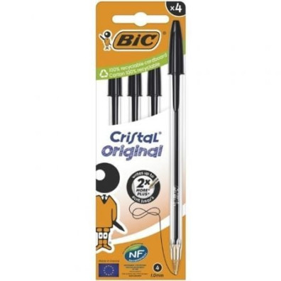Bolígrafos Bic Cristal Original 516335 de Tinta de Óleo - 4 unidades