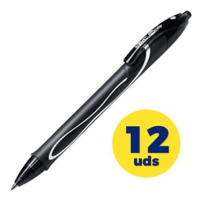 Tinta de Gel Retráctil Bic Gelocity Quick Dry - Caixa de 12 Unidades