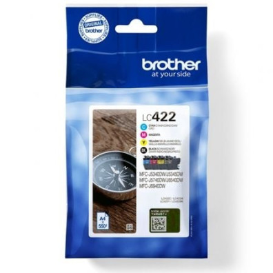 Cartucho de Tinta Brother LC422VAL Multipack em Cian, Magenta e Amarelo