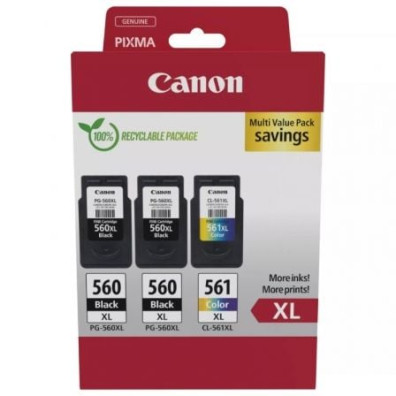Cartucho de Tinta Canon PG-560XL + CL-561XL Multipack Preto Alta Capacidade
