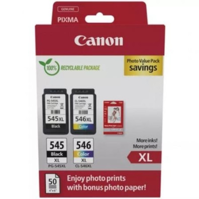 Cartucho de Tinta Canon PG-545XL + CL546XL Multipack Original Negro Alta Capacidade