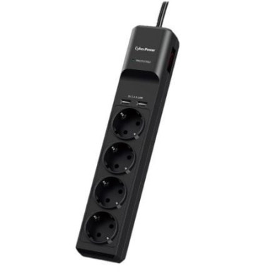 Regleta com interruptor Cyberpower P0420SUD0-DE/ 4 Tomas de corrente/ 2 USB/ Cabo 1.8m