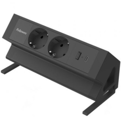 Regleta Fellowes Sobremesa 100137182 com 2 Tomas de Corrente, 1 USB, 1 USB Tipo-C e Cabo de 2m