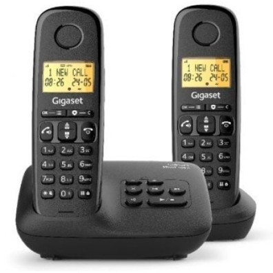 Telefone Inalámbrico Gigaset Basic 100/ Pack DUO - Preto
